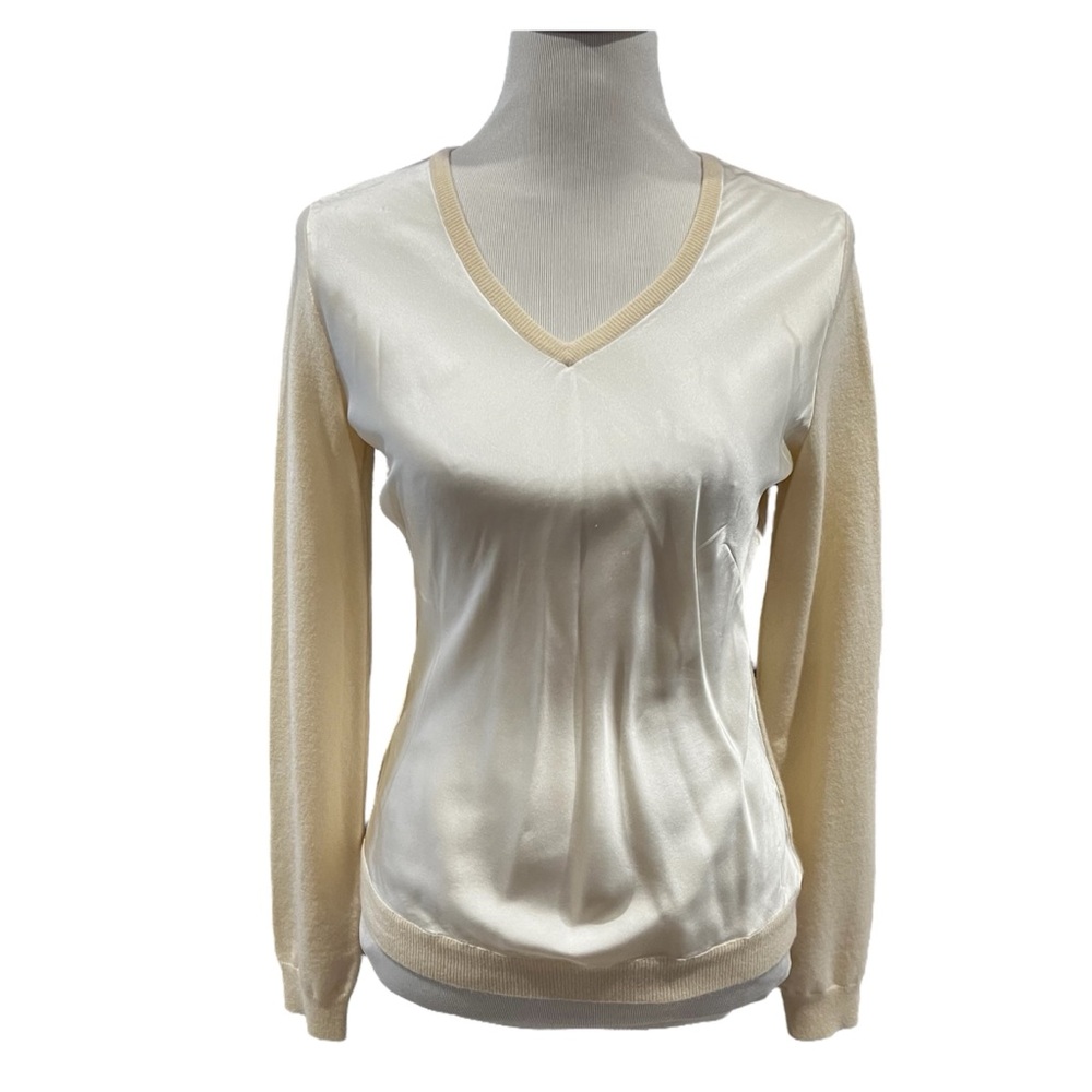 Ralph Lauren Black Label Silk Cashmere V Neck Sweater Size Large